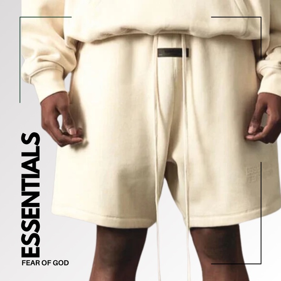 Fear of God Other - FEAR OF GOD Essentials Men's Fleece Sweat Shorts in Egg Shell - LARGE
